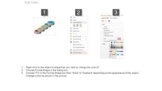 Use five staged sequential chart and icons for financial management flat powerpoint design