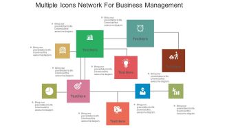 Use multiple icons network for business management flat powerpoint design