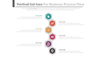 Vertical icons list for business process flow flat powerpoint design