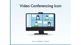 Video Conferencing Icon Business Completion Freelancer Feedback Marketing Appealing