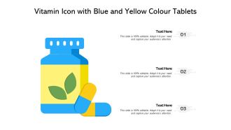 Vitamin icon with blue and yellow colour tablets