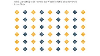 Web marketing tools to increase website traffic and revenue icons slide