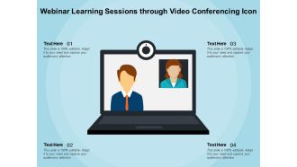 Webinar learning sessions through video conferencing icon