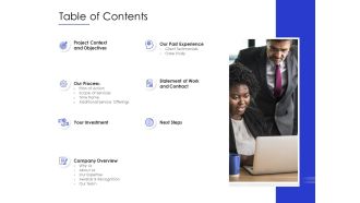 Website traffic handler agency proposal table of contents ppt powerpoint presentation icon