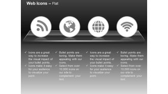 Wifi globe technical connection signals ppt icons graphics