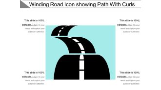 Winding road icon showing path with curls