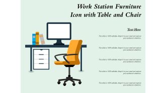 Work station furniture icon with table and chair