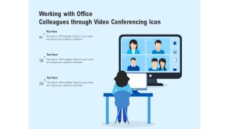 Working with office colleagues through video conferencing icon