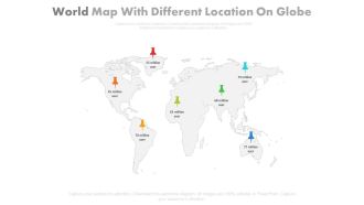 World map with different locations on globe powerpoint slides