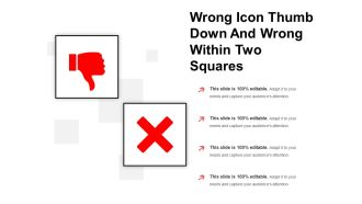 Wrong icon thumb down and wrong within two squares
