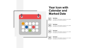 Year icon with calendar and marked date